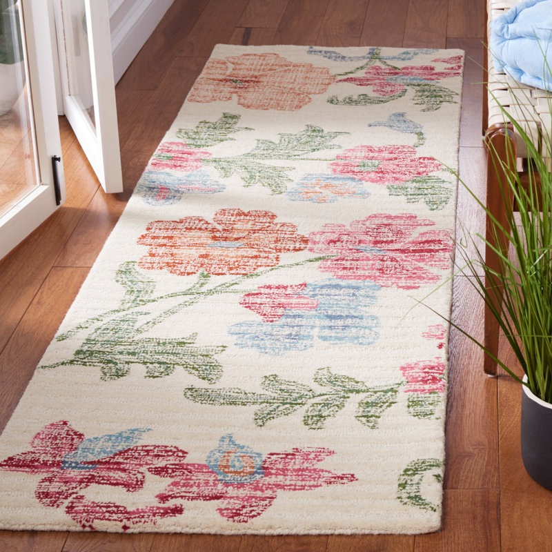 Shona Hand Tufted Wool Floral Rug, Runner 2'3" x 8'