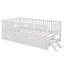 Lit plateforme en bois avec garde-corps et lit gigogne-1476933052
