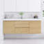 Meuble-lavabo mural 60 po avec double lavabo intégré en résine de pierre, 2 tiroirs, 2 armoires-129198628
