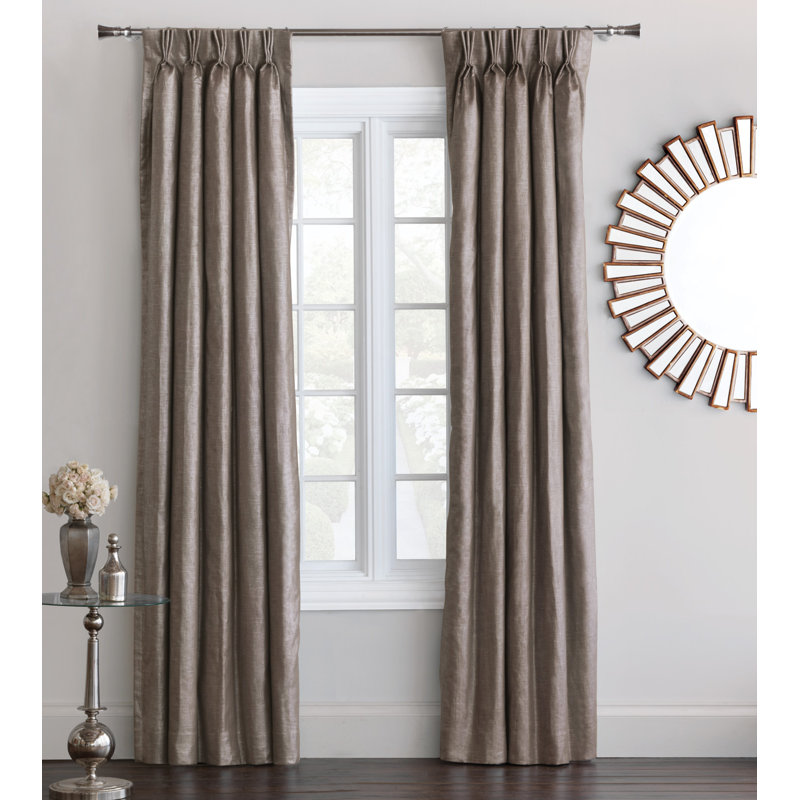 Reflection Linen Blend Room Darkening Curtain Single Panel, 40" W x 120" L, Taupe