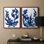 «I Indigo Brush», impression encadrée de qualité supérieure - prête à être accrochée - aucun clou requis - aucun clou requis