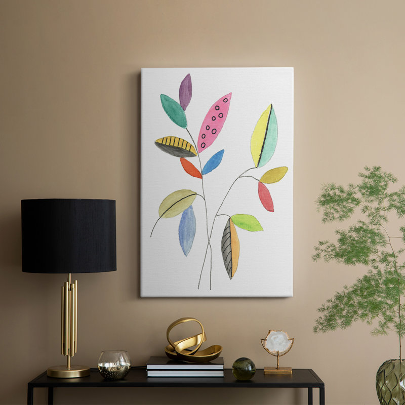 Color Pop Leaves III - galerie sur mesure Cavas, H 27 po x l 18 po