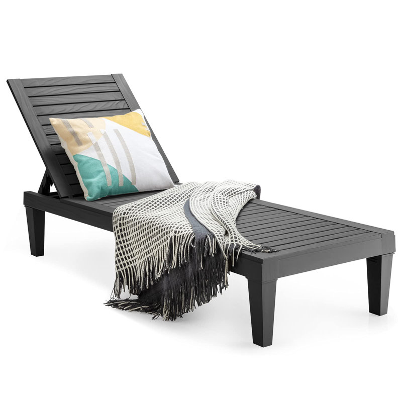 Hvidovre 190cm Long Reclining Single Chaise, Black