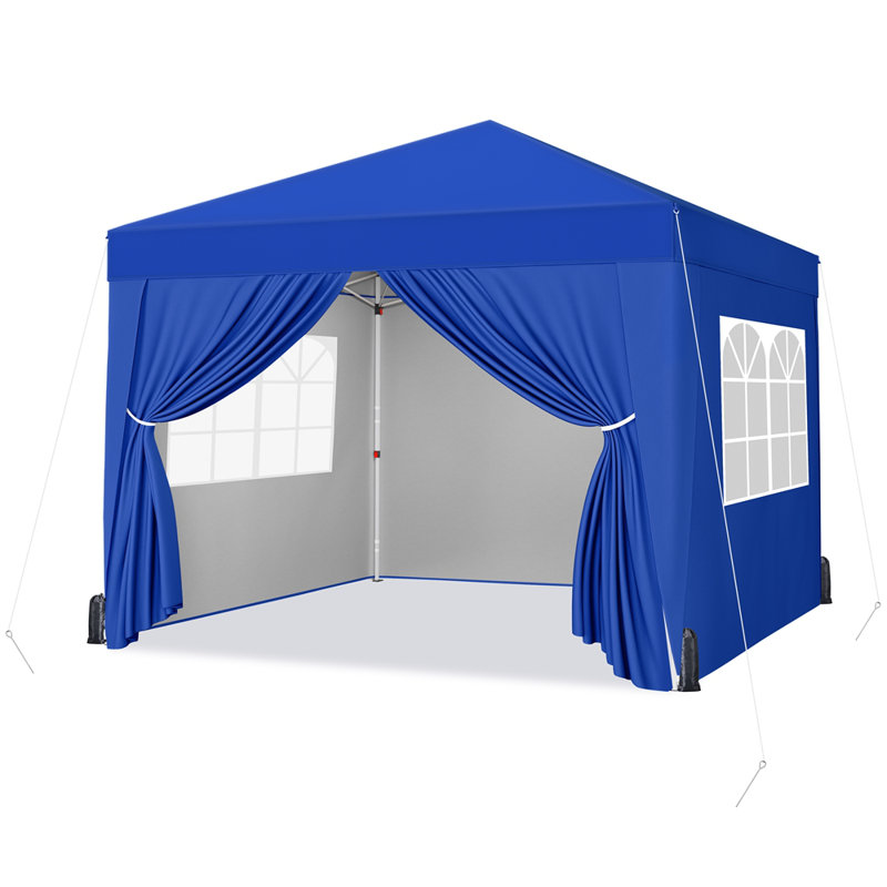 3m x 3m Iron Pop-Up Gazebo, Dark Grey, 263.5cm H x 200cm W x 200cm D