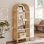 Celeste 67 Inch Tall Arched Natural Rattan Bookshelf