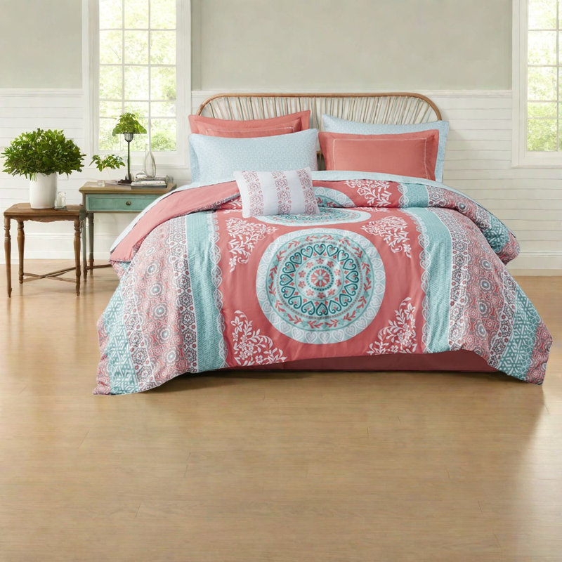 Ensemble de literie pour lit simple complet en médaillon boho en polyester, maison moderne