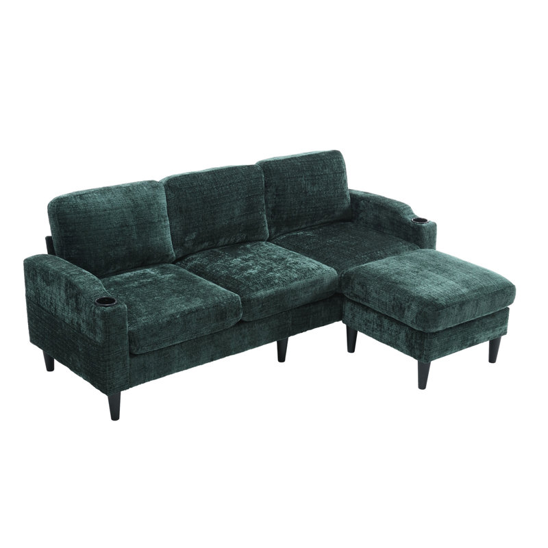 Canapé modulaire 2 pièces Adylynn, Chenille émeraude