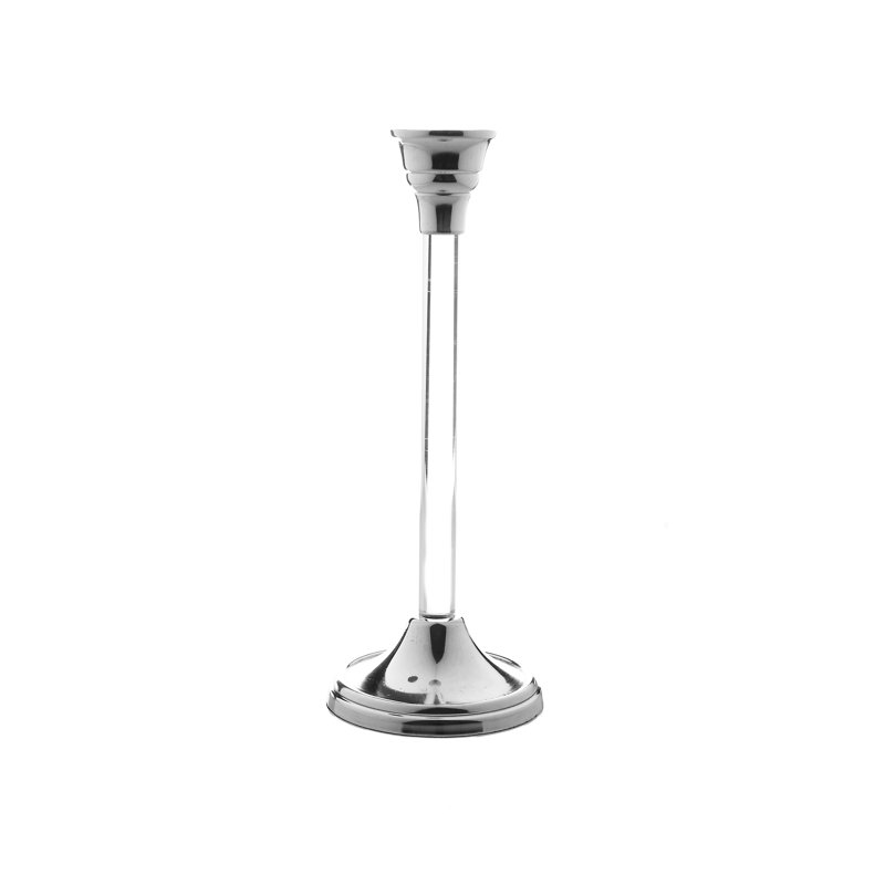 Bougeoir en acier inoxydable, Argent, H 9,25 po x l 3,5 po x P 3,5 po