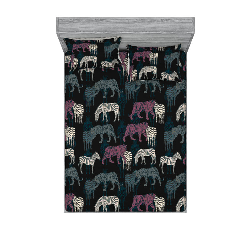 Drap-housse et taie décorative Ambesonne, Queen Sheet Set with 2 Pillowcases