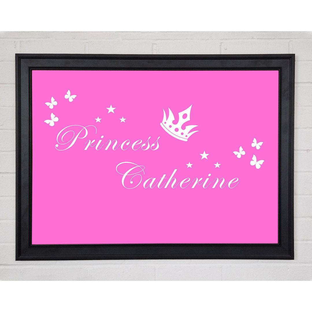 Dein eigener Name Prinzessin 2 Vivid Pink Gerahmter Druck 10629