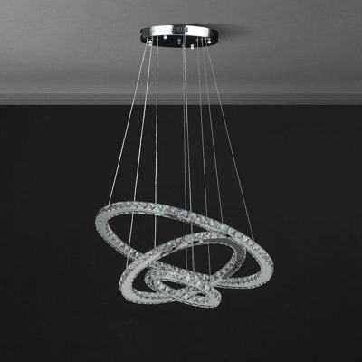 Lustre à télécommande moderne en cristal inoxydable