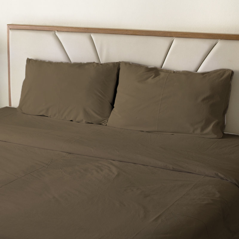 Microfiber Sheet Set, King Sheet Set + Fitted Sheet + 2 Pillowcases, Taupe