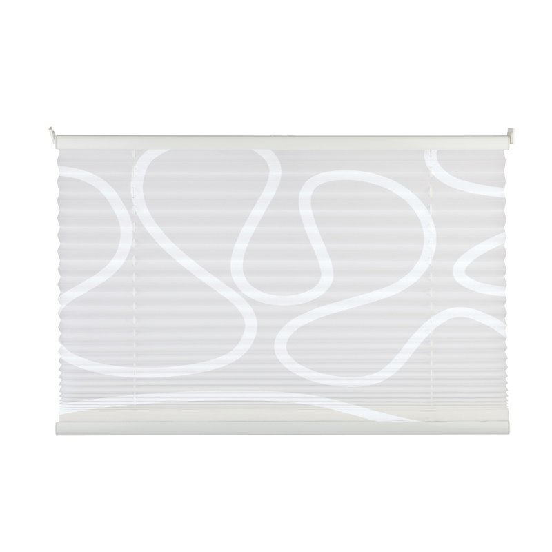 Life Klemmfix Room Darkening Pleated Blind, 130cm L x 120cm W, White/White