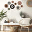 9 pièces décoratives murales boho abstraites, impression de panneaux en bois suspendus à motifs bohémiens, 4 tailles (style élégant)