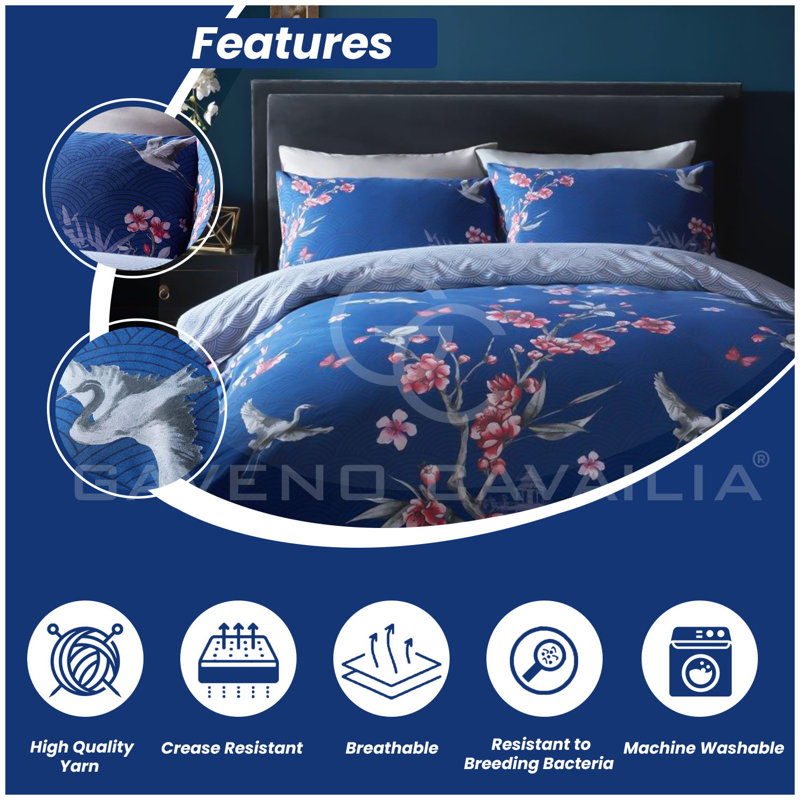 Soft Polycotton Duvet Cover Set with Matching Pillowcase(s), Fade-Resistant, Easy-Care Design and Suitable for All Bedding