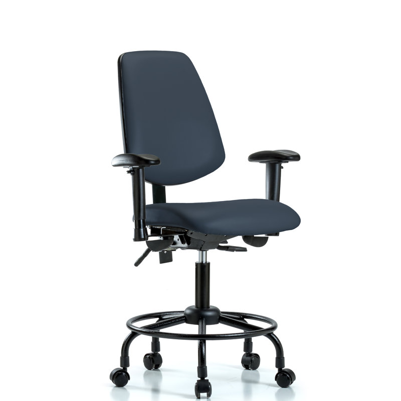 Chaise de dessinateur Amira, Roulettes, Bleu impérial, Inclus