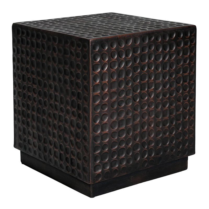 Table d'appoint d'extérieur, cube de table de bout de patio, table basse cannelée MGO pour l'extérieur, jardin, cour, table d'appoint près de la piscine