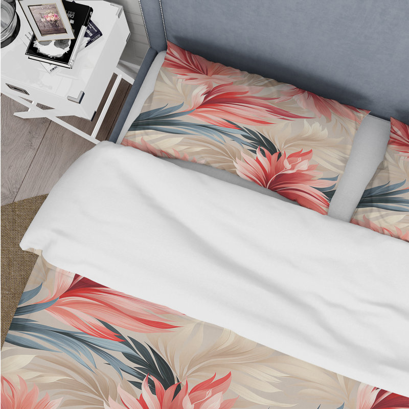 Ensemble de housse de couette Tropical Whisper, Housse de couette pour grand lit et 2 taies décor