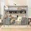 Lit mezzanine double avec bureau, armoires, tiroirs et plateau de chevet, station de charge-237535768