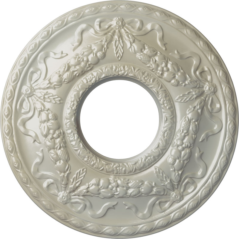 Médaillon de plafond Endurathane Hurley, diamètre extérieur de 22 1/8 po x P 7 1/4 po x P 1 3/4 po (convient aux auvents jusqu'à 7 1/4 po), fini bleu flash peint à la main