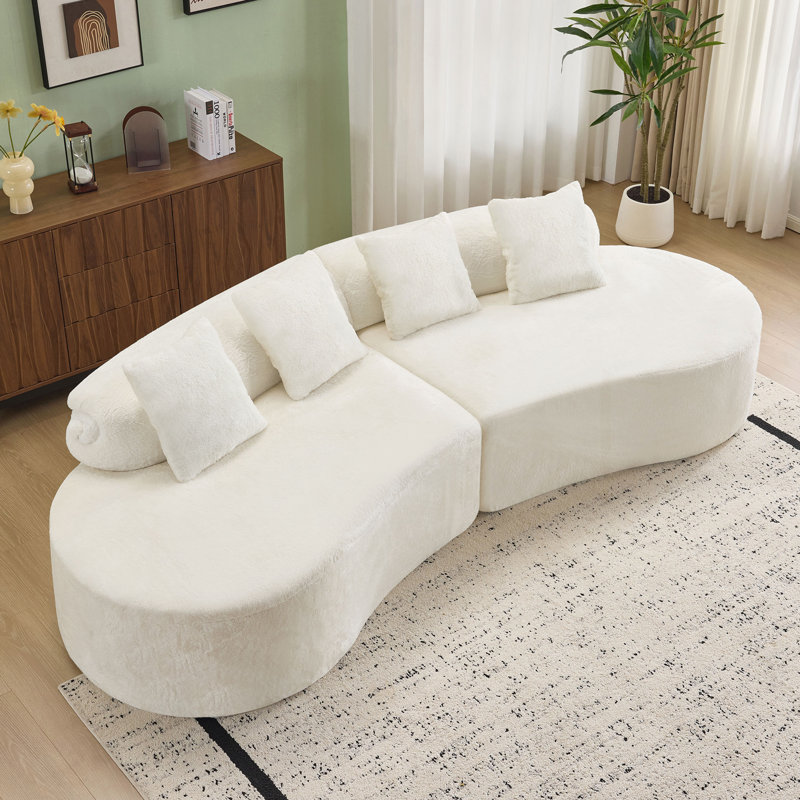 Canapé pour salon, bureau, appartement, Tissu blanc