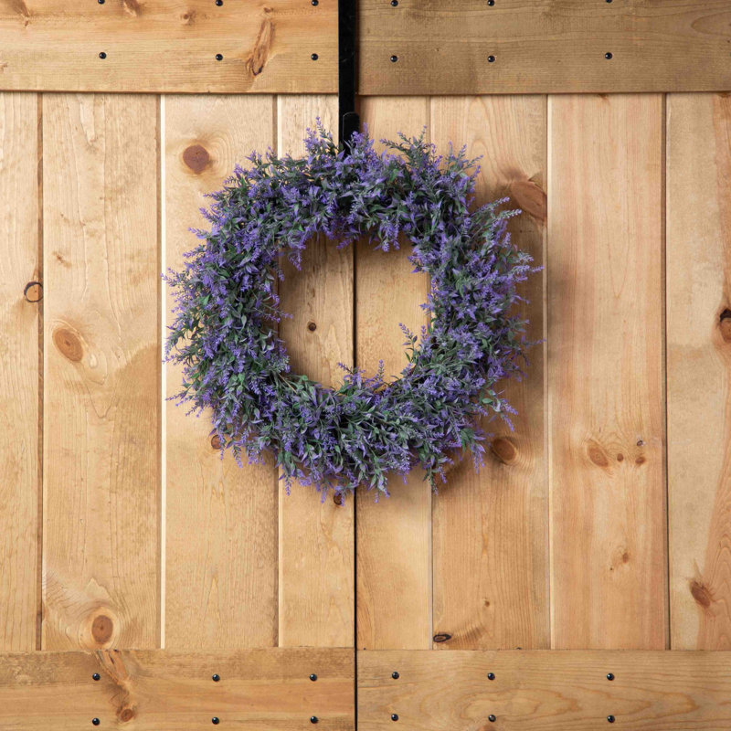 Couronne en fausse soie lavande, H 20 po x l 20 po x P 4 po