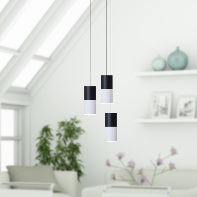 Grecia 3 - Light Cluster Pendant, Black/White