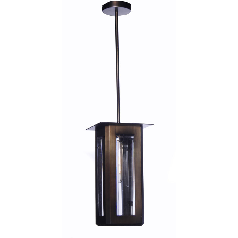 Luminaire rectangulaire simple 1 lumières Sidibe, Bronze foncé