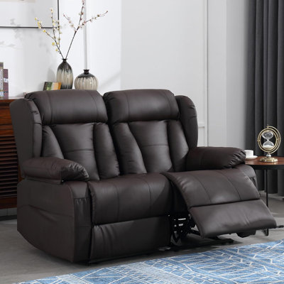 Manual Reclining Loveseat Sofa - Double Loveseat Recliner Chair with Side Pockets for RV Couch/Motorhomes/Living Room