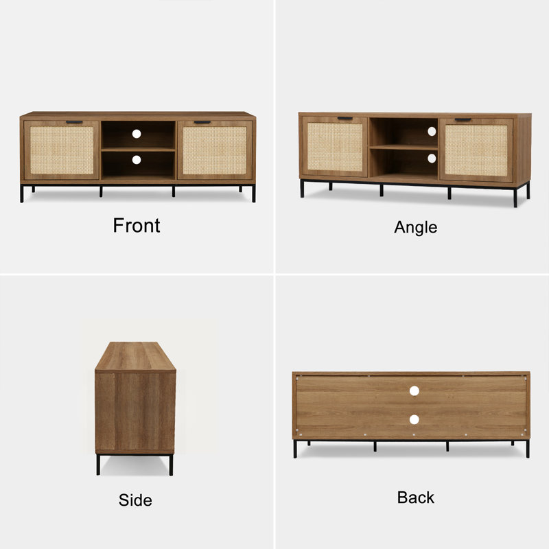 Shavonne TV Stand for TVs up to 65" Rustic Entertainment Center Media Console TV Cabinet