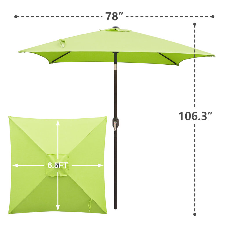 Parasol de marché carré 6,5 pi Tempo, Vert citron