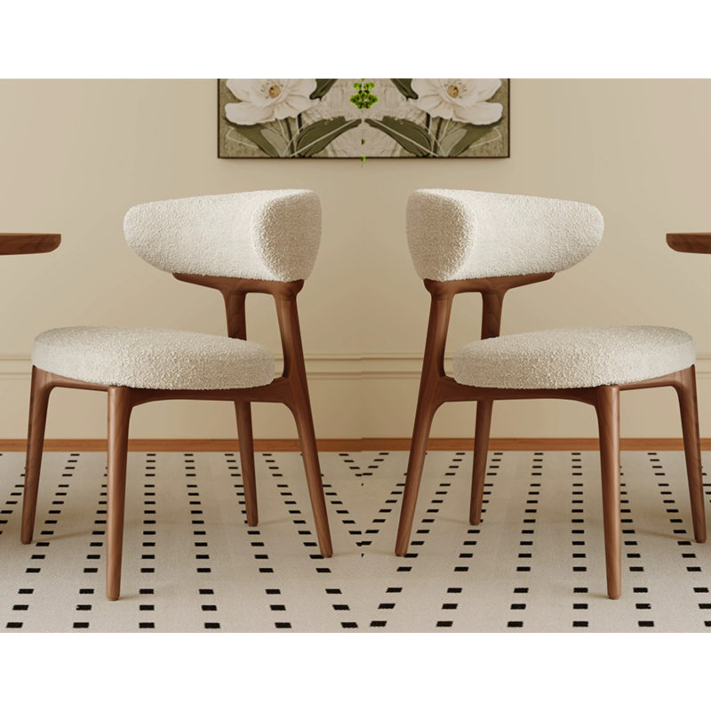 18'' H Teddy Upholstered Side Chair, Walnut
