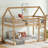 Rubber Wood Floor Bunk Bed, With Ladder,Guardrails-1211072998