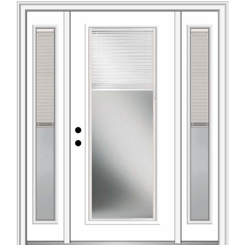 Portes de l’entrée pré-raccrochées en acier avec stores en acier de première intérieur, S'ouvre à droite vers l'intérieur
