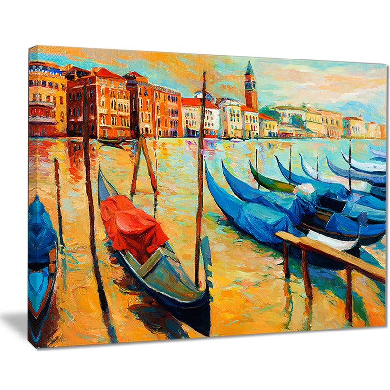 « venice coloré », reproduction de peinture à l’huile sur toile, H 20 po x l 20 po x P 1 po