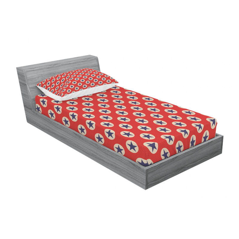Ensemble de draps Star Big Dots, Ensemble de draps pour lit simple TG avec drap-hou