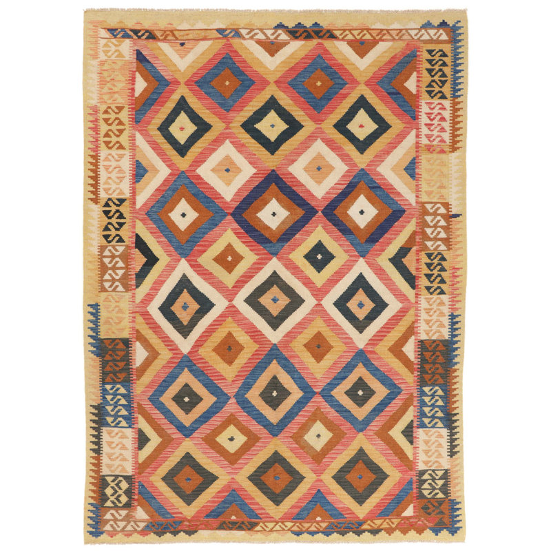 Geometric Wool Hand Woven 180cm X 250cm Area Rug