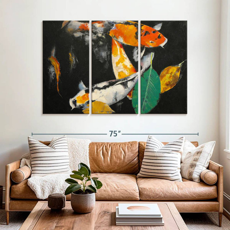 Brampt Koi Pond At Night, 42" H x 65" W