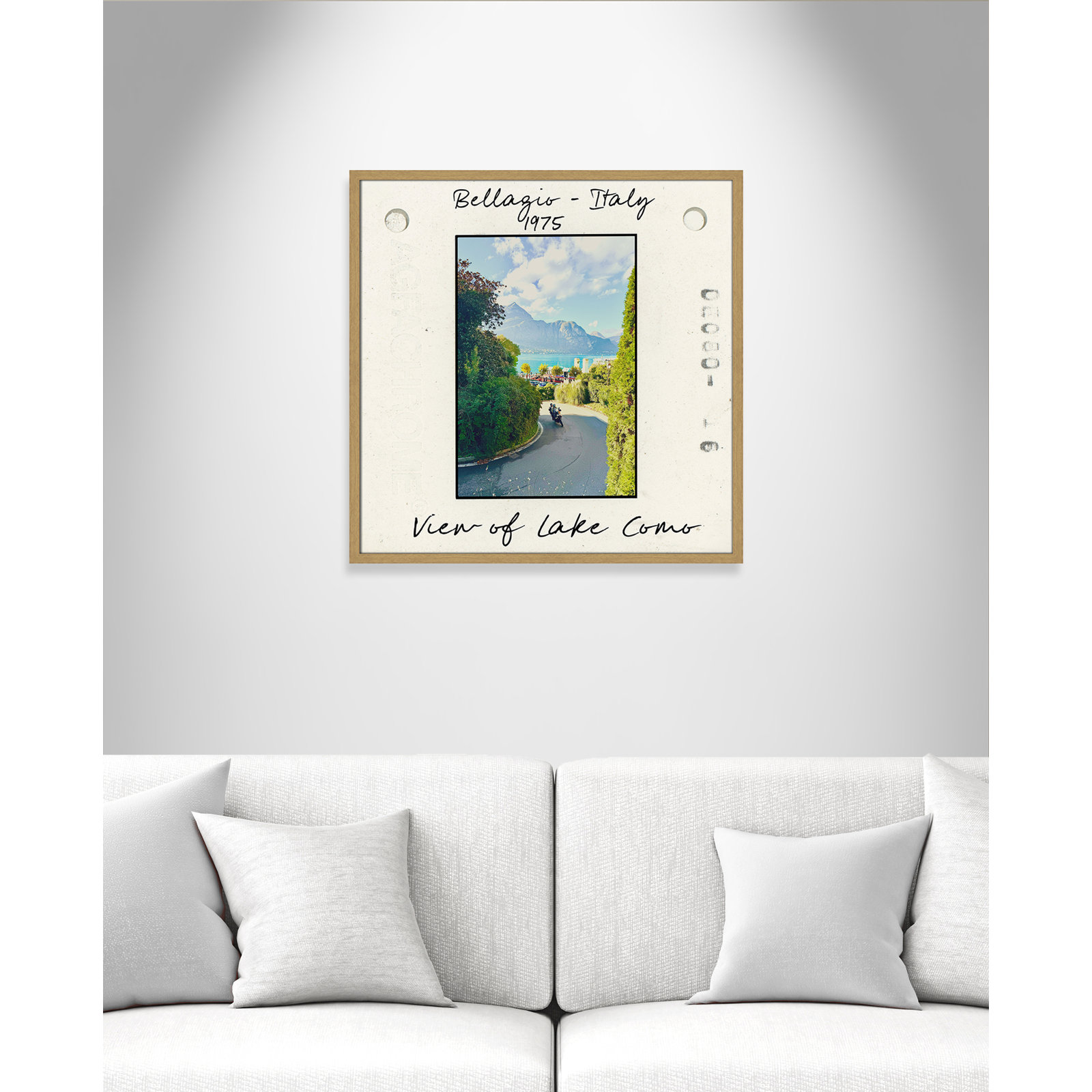 Ritona "Bellagio, Italy - Lake Como" Print, Natural Single Picture Framed Paper, 27.5" H x 27.5" W x 0.75" D