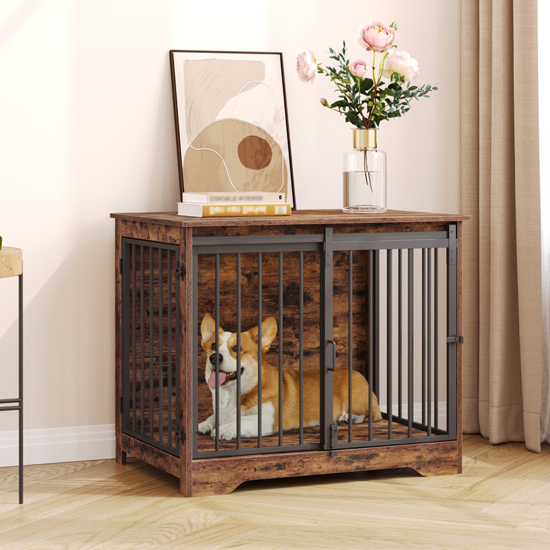Cage pour chien Dawyne, Brun rustique, H 25,4 po x l 27,2 po x P 19,3 po