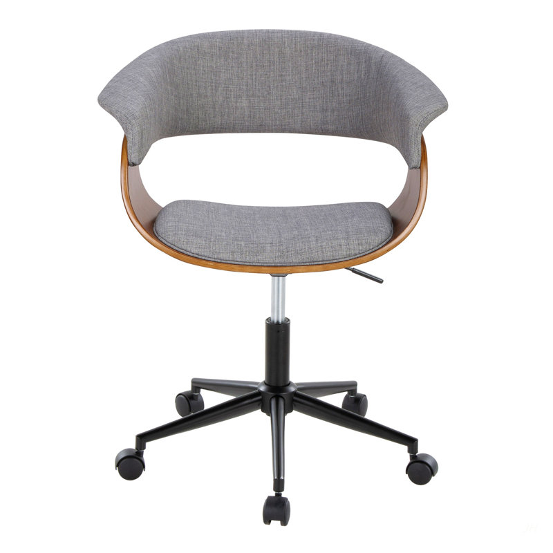 Chaise de bureau moderne Mid-Century, Gris, Noir