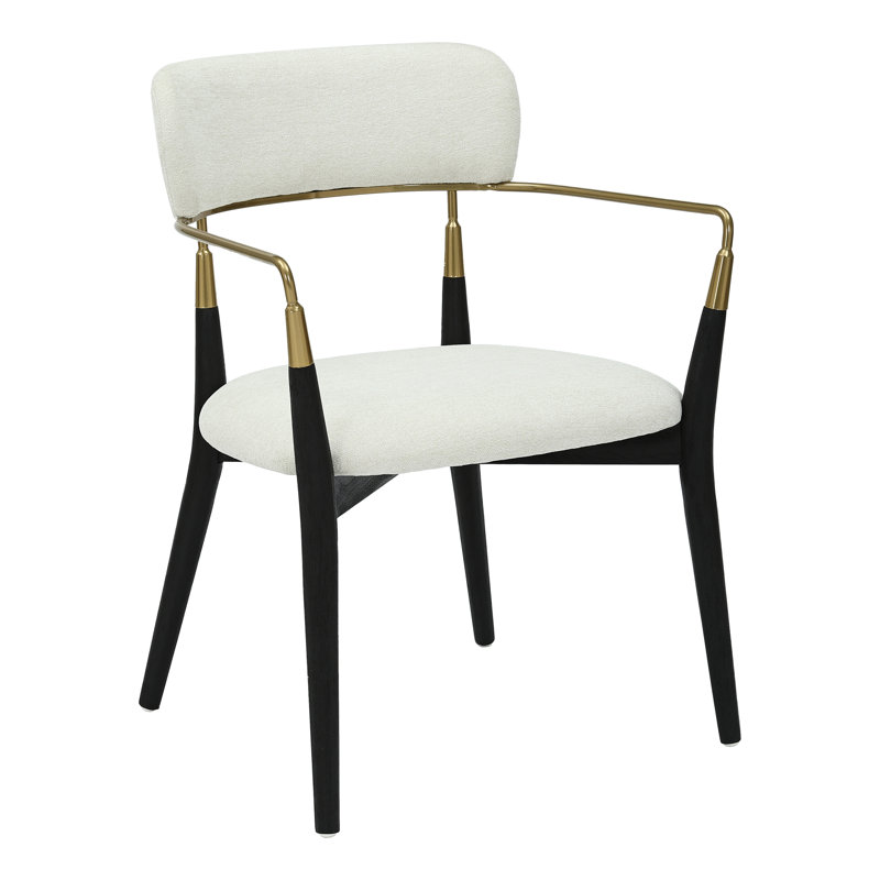 Eatons 17.75'' H Upholstered Armchair, Cream, Black/Gold