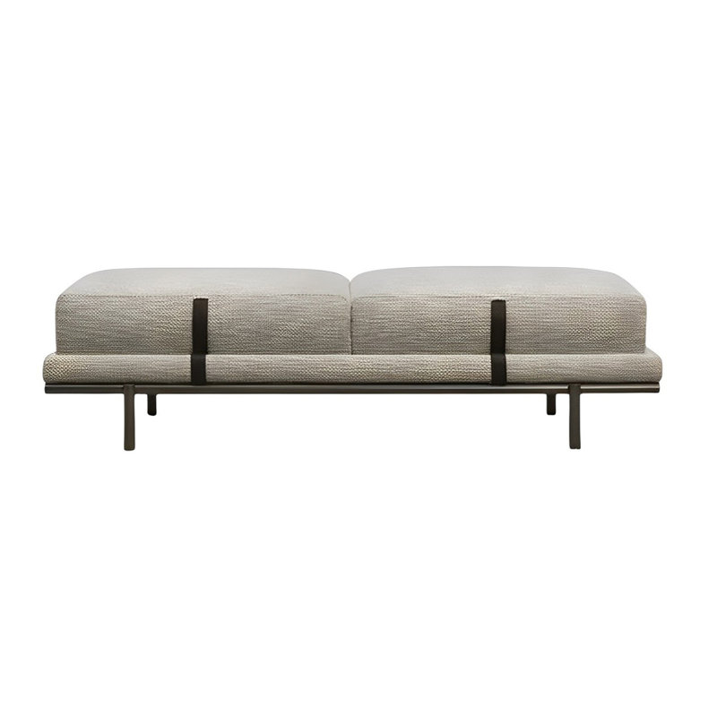 Banc rembourré en mélange de coton Tize, H 16,92 po x l 62,99 po x P 17,71 po