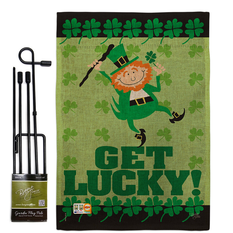 Double Sided 18.5'' H x 13'' W Polyester St. Patrick's Day Flag Set