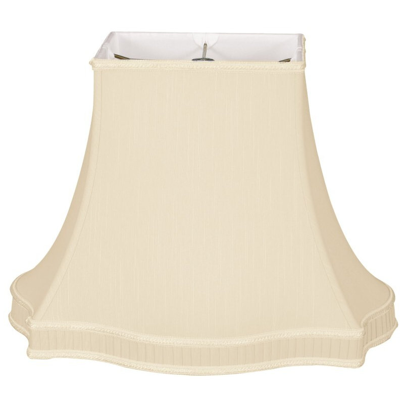 Abat-jour cloche en soie / shantung (araignée), Beige, H 10,5 po x l 14 po x P 14 po
