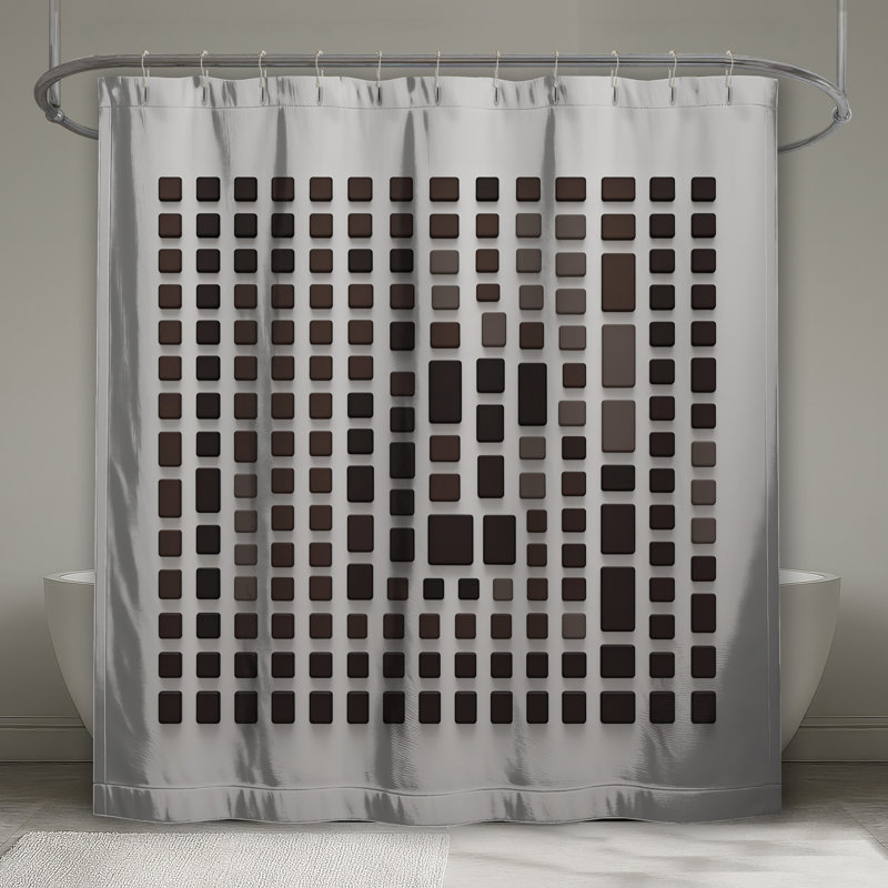 Rideaux de douche rectangulaires bruns très longs, 70in W x 72in H