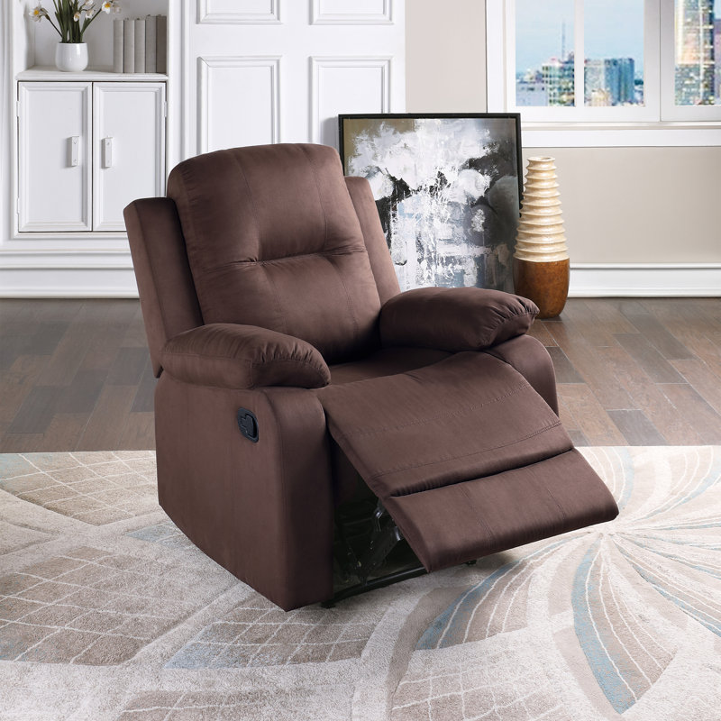 Fauteuil inclinable manuel berçant standard de 35 po de largeur, Microfibre chocolat / suédine