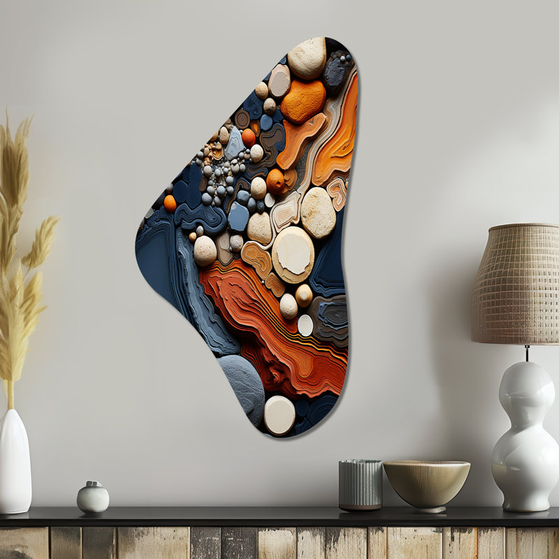 «Desert Tapisserie Collage III», art mural asymétrique en métal de forme désertique, H 39 po x l 21 po x P 1 po