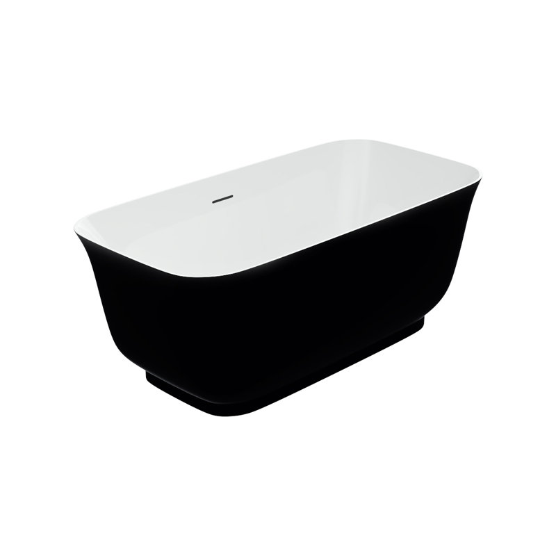 Mina 59.1'' x 29.6'' Soaking Acrylic Bathtub, Black
