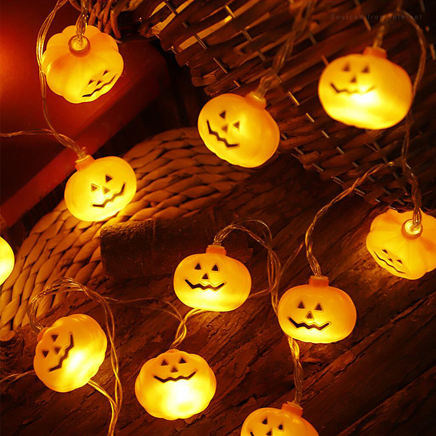 20-Lights LED Halloween String Light, Pumpkin Light for Festival Decoration The Holiday Aisle